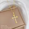 [Acero de titanio] Elegante y hermoso collar con cruz de diamantes, ligero y lleno de luz, de lujo, lleno de diamantes, cadena de clavícula para mujer, cadena de acero de titanio.