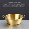 Tazón de Acero Inoxidable 304 para Vino de Arroz Coreano Espesado con Asa Restaurante Tienda de Barbacoa Snack Condimento Tazón Kimchi de Doble Asa