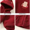 Roupas de Outono e Inverno para Meninas Jaquetas, Moda Bebê Crianças Estiloso Tendência Marca Desenho Animado Acolchoado Espessado com Capuz Desenho Animado Pelo Suéteres