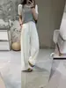 ¡Pantalones sin preocupaciones! Pantalones de Lino Rectos de Corte Relajado, Versátiles de Pierna Ancha para Mujer, Frescos de Verano, Ultra Delgados, Caídos, Sueltos, Casuales.