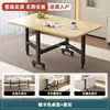 Mesa dobrável espessa, mesa de jantar retangular, escrivaninha pequena para apartamentos pequenos, sem necessidade de montagem, portátil, multifuncional, mesa de jantar simples com rodas