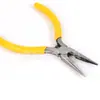 Los fabricantes suministran alicates de punta de mango amarillo americano de 5 pulgadas con dientes y boca de cuchillo, mini alicates de punta para manualidades DIY