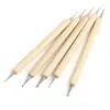 Conjunto de 5 Canetas para Unhas Ponta Dupla Caneta para Furar Pontos Cabeça Dupla Furador de Pontos para Unhas Pincel para Unhas Pincel para Unhas
