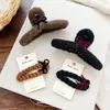 Pinza para el pelo de felpa con lazo y purpurina fina para otoño e invierno coreano, Pasador de hilo estilo Chanel, Accesorio para el pelo de pinza de tiburón para la parte trasera de la cabeza