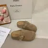 Mules cerrados para mujer 2026 otoño nuevo estilo vintage con hebilla de cinturón, slip-on mules de suela gruesa que aumentan la altura