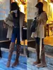 Botas Longas de Salto Grosso com Solado Grosso Botas de Inverno Melard Novo Estilo 2025 Botas Acima do Joelho para Mulheres Botas Longas de Uso Duplo Botas de Equitação de Cano Alto