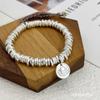 Pulseira de Prata 9999 Feminina Pulseira Envolvente de Boas Palavras Estilo Antigo Simples Aberta Paz Alegria Deus da Riqueza Amarelo Joias Borboleta