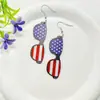 Brincos de Venda Quente Transfronteiriços para o Dia da Independência Americana Estilo Bandeira Nacional Vermelho Branco Azul Brincos de Acrílico Personalidade Tendência Cool Ornamentos de Festival