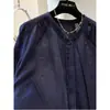 Camisa de Verano Holgada Casual Estilo Perezoso Relajado Alta Gama Algodón y Lino Protección Solar para Mujer Top Delgado de Verano