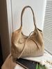 Bolso de axila con lazo 2026 para mujer, Bolso de mano moderno casual de gran capacidad, Bolso de paja único con bloques de color de un solo hombro