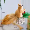 Nuevo Festival de Navidad Colgante de Ardilla de Simulación Colgante para Decoración de Árbol de Navidad Adorno para Arreglo de Escena Festiva