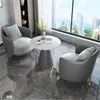 Simples e leve luxo sofá único mesa de centro combinação lazer hotel recepção vendas escritório negociação mesa e cadeira salão beleza recepção