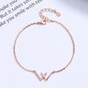 Pulseira de prata de lei s925 com letra W estilo coreano ins design de nicho alta qualidade simples personalidade colorida Ouro joia de mão para namoradas