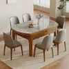 Juego de Mesa y Sillas de Comedor de Madera Maciza con Pizarra para Uso Doméstico en Apartamentos Pequeños, Mesa de Comedor Moderna y Sencilla