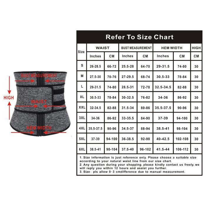 单，双腰带尺码表确认