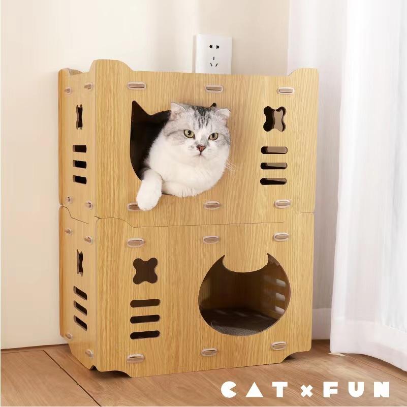 B款 木纹 猫头+小怪兽