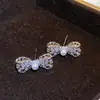Bolsa de Letras Borboleta Luxuosa e Deslumbrante, Brincos de Zircônia, Brincos Elegantes Estilo Francês, Brincos de Luxo Leve de Alta Qualidade para Mulheres