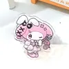 Clip de Papelería de Dibujos Animados Sanrio Acrílico para Fijar Documentos y Exámenes, Clip Transparente de Doble Capa Kuromi PP con Cola Larga