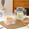 Cajas Portátiles para Pasteles de 4 Pulgadas 2/3/4/5/ 6 Pulgadas Pasteles Pequeños con Relleno de Mousse de Queso, Cajas Totalmente Transparentes para Pastelería para Llevar