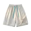 Pantalones cortos de seda helada de secado rápido estilo americano, pantalones unisex de corte holgado hasta la rodilla, pantalones casuales modernos para hombre