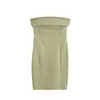 Vestido de verano sin tirantes para mujer que ciñe la cintura, deslumbrantemente hermoso y sexy, con una elegancia de estilo francés y un diseño ajustado al cuerpo.
