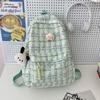 Ins estilo japonês artístico fresco xadrez bolsa escolar estudante do ensino médio outono e inverno campus mochila viagem mochila viagem mochila
