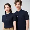 Camiseta de Algodón Peinado de Manga Corta de Verano Camisa Polo con Cuello Bordado Estampado Logo Camisa Cultural Publicitaria para Hombres y Mujeres Pareja