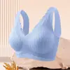 Ropa interior de encaje con rayas de burbujas para mujer, hipoalergénica, sujetador sin costuras, estilo camiseta corta pequeña, push-up, cómoda, deportiva, anti-exposición