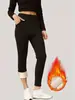 Venta Directa de Fábrica, Leggings Calientes para Mujer con Forro Polar y Engrosados, con Estampado Negro, Corte Delgado, Versátiles, Más Vendido Transfronterizo de Amazon