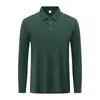 Camisa Polo de Manga Larga Ion de Hielo Ropa de Trabajo Personalizada Estampada con Logo Cuello con Solapa Bordado Ropa de Trabajo Grupal Otoño e Invierno Camisas Culturales