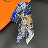 Nuevo Pañuelo Pequeño de Seda Biselado Amazon Transfronterizo Pañuelo Francés Pequeño Cinta Decorativa para Bolso Atado Souvenir Versátil para Mujeres