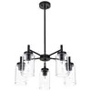 Lámpara de araña multicabezal de cristal americano transfronterizo de Amazon, creativa, para sala de estar, dormitorio, comedor, cocina, isla, lámpara de araña giratoria para escalera.