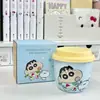 Caneca com Tampa Crayon Shin produto original Cerâmica Conjunta Copo de Água Desenho Animado Infantil Fofo Copo de Presente Atacado