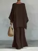 Conjunto de Mujer 2026 Estilo Nuevo Transfronterizo Europeo y Americano Camisa Sencilla Holgada Estilo Old Money Mezcla de Lino y Pantalones de Pierna Ancha