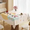 Mantel Cuadrado de Dibujos Animados Impermeable y a Prueba de Aceite Sin Lavar Cubierta Cuadrada para Mesa de Comedor Mesa de Café con Sentido de Atmósfera Mantel de Mesa de Comedor de PVC Resistente al Calor