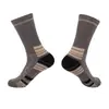 Meias esportivas de lã Merino transfronteiriças, meias para caminhada e escalada, sola felpuda espessa, meias de corrida de cano médio quentes e respiráveis