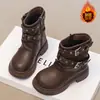 Botas para Niña Botas Martin 2026 Otoño Zapatos Infantiles Niños Zapatos de Algodón con Felpa Negra Botas Cortas Botas de Nieve Cálidas Botas de Media Caña