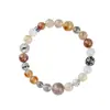 Pulseira de Cristal Natural Multi-Tesouro Cinco Elementos Atacado Ouro, Madeira, Água, Fogo e Terra Equilíbrio Ajuste Complementar Cultural e Criativo Mais Vendido Pulseira Feminina