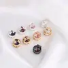 Cuentas de mariposa y flor de circonio incrustadas en oro de 14k, 11 mm, pulsera y collar de cristal hechos a mano para DIY, joyería con agujero pasante, accesorios