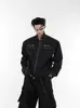 Chaqueta de Mezclilla Unisex Estilo Nicho Deconstruida Vintage Lavada Chaqueta Corta de Mezclilla con Diseño Metálico para Primavera y Otoño