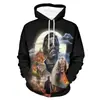 Sudadera con capucha 3D de moda holgada para hombre y mujer, Halloween 2022, Nuevo Corazón de Luna Pánico Transfronterizo