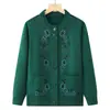 Suéter estilo abuela, forrado de polar y engrosado, prenda exterior tejida para otoño e invierno, abrigo holgado para mujeres de mediana edad y mayores, calidad de exportación