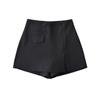 Verano Nuevo Bolsillo Falso Delantero Abertura Color Sólido Reductor de Edad Diseño Estudiantil Culottes