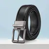 Cinturón de Cuero Genuino para Hombre, Moderno, Sencillo y Versátil, con Hebilla Giratoria de Pin de Alta Gama, Cinturón de Piel de Vaca de 3.5 cm para Hombre, Estilo Coreano