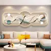 Pintura Decorativa para Sala de Estar Pluma con Luz Moderna Simple Pintura Colgante de Pared para Fondo de Sofá Tablero Horizontal Mural de Cabecera de Dormitorio