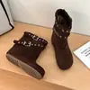 Botas de Plataforma Melaleuca para Mujer 2026 Otoño/Invierno Nuevas Botas Vaqueras Retro de Suela Blanda Suela Gruesa Hebilla Botas Birkenstock