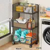 Estante de Almacenamiento para Baño Estante de Almacenamiento para Detergente de Lavandería en Espacio de Balcón Carrito Móvil Multicapa para Lavabo de Baño Inodoro