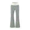 Pantalones casuales de estilo coreano con bloques de color y cintura con cordón para mujer, nuevos pantalones deportivos de chándal acampanados ajustados de color gris para verano