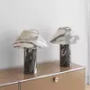 Edad Media-Viento Silencioso Lámpara de Mesa de Mármol Natural Modelo de Diseñador Habitación Ajuste Suave Sala de Estar Dormitorio Estudio Lámpara de Mesa de Escritorio