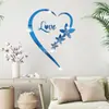 Pegatina de pared de espejo LOVE transfronteriza 3D acrílico tridimensional autoadhesivo para dormitorio, sala de estar, decoración de fondo de TV
